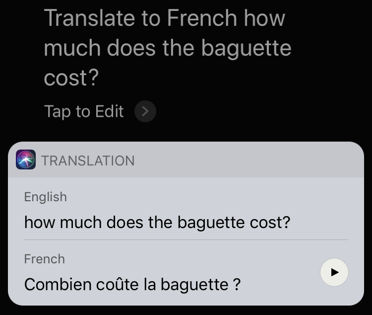 Siri-translations