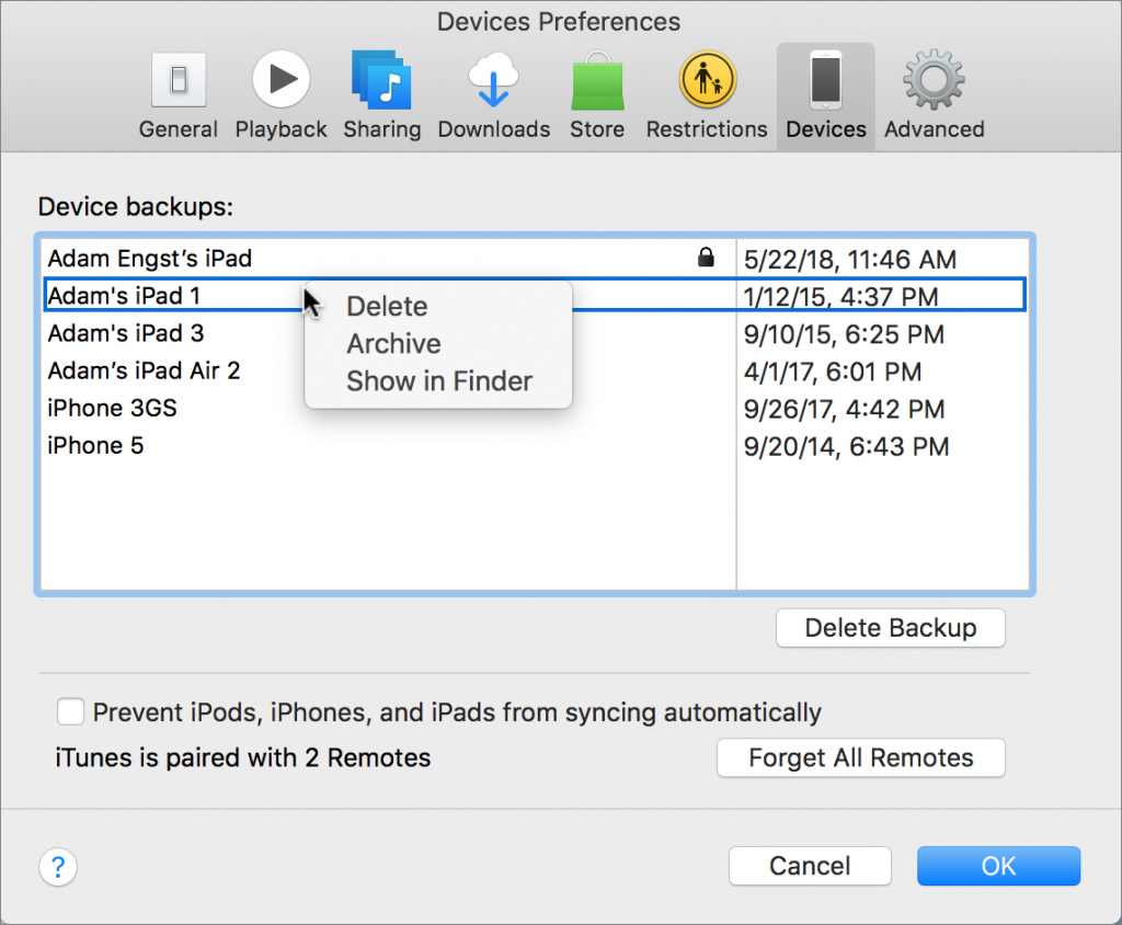 Recover Drive Space by Deleting Old and Unnecessary iOS Device Backups