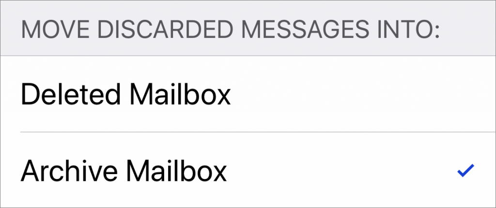 Choose between Archiving and Deleting Messages in iOS Mail