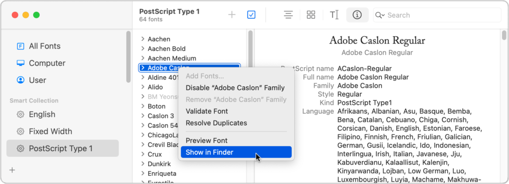 How to Tell Which Files Use Type 1 PostScript Fonts